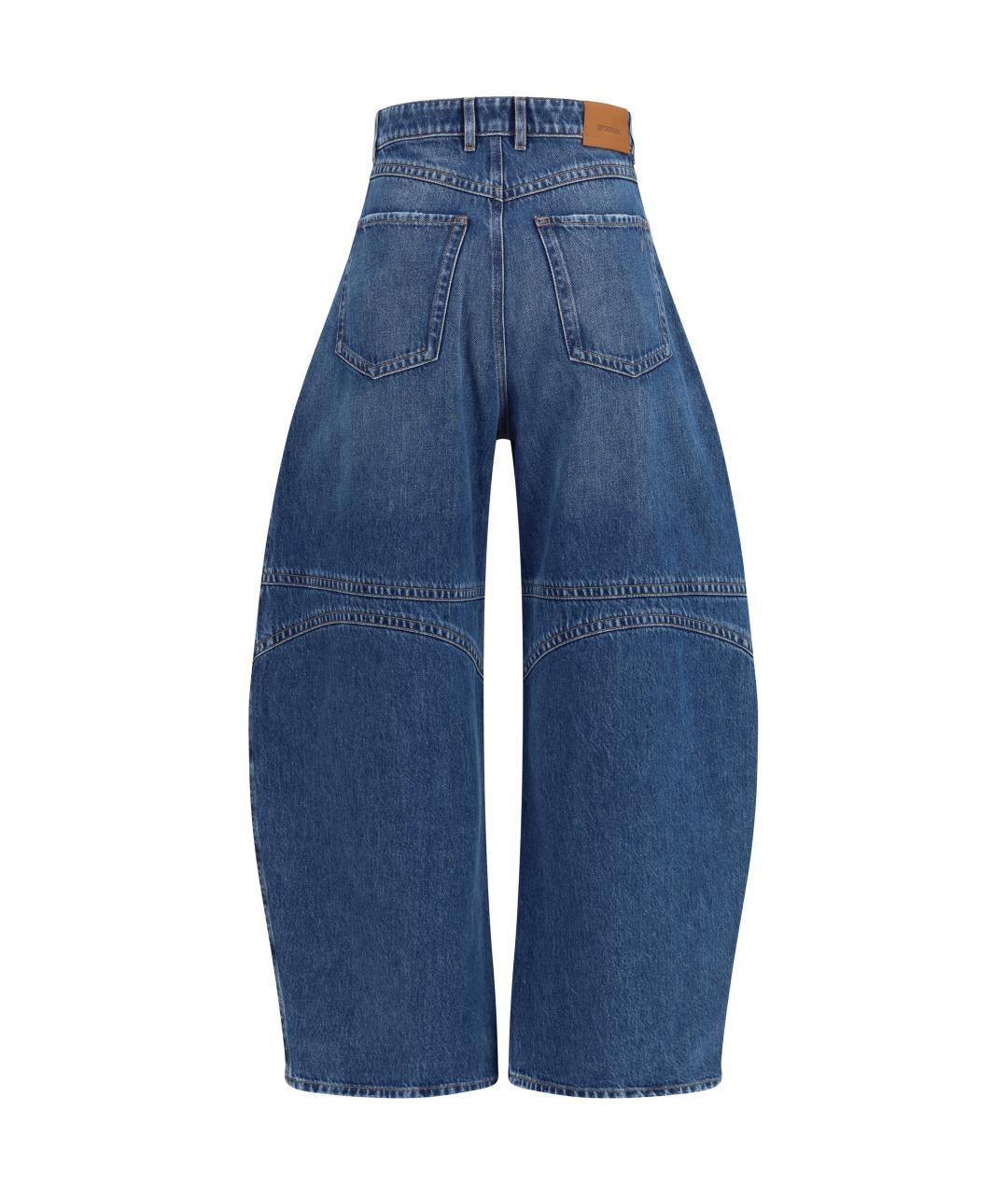 SPORTMAX Синие хлопковые прямые джинсы, фото 2