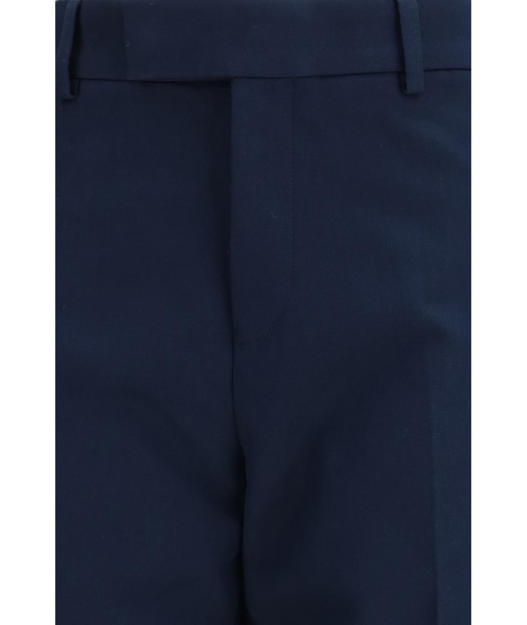 FERRAGAMO Темно-синие хлопковые повседневные брюки, фото 3