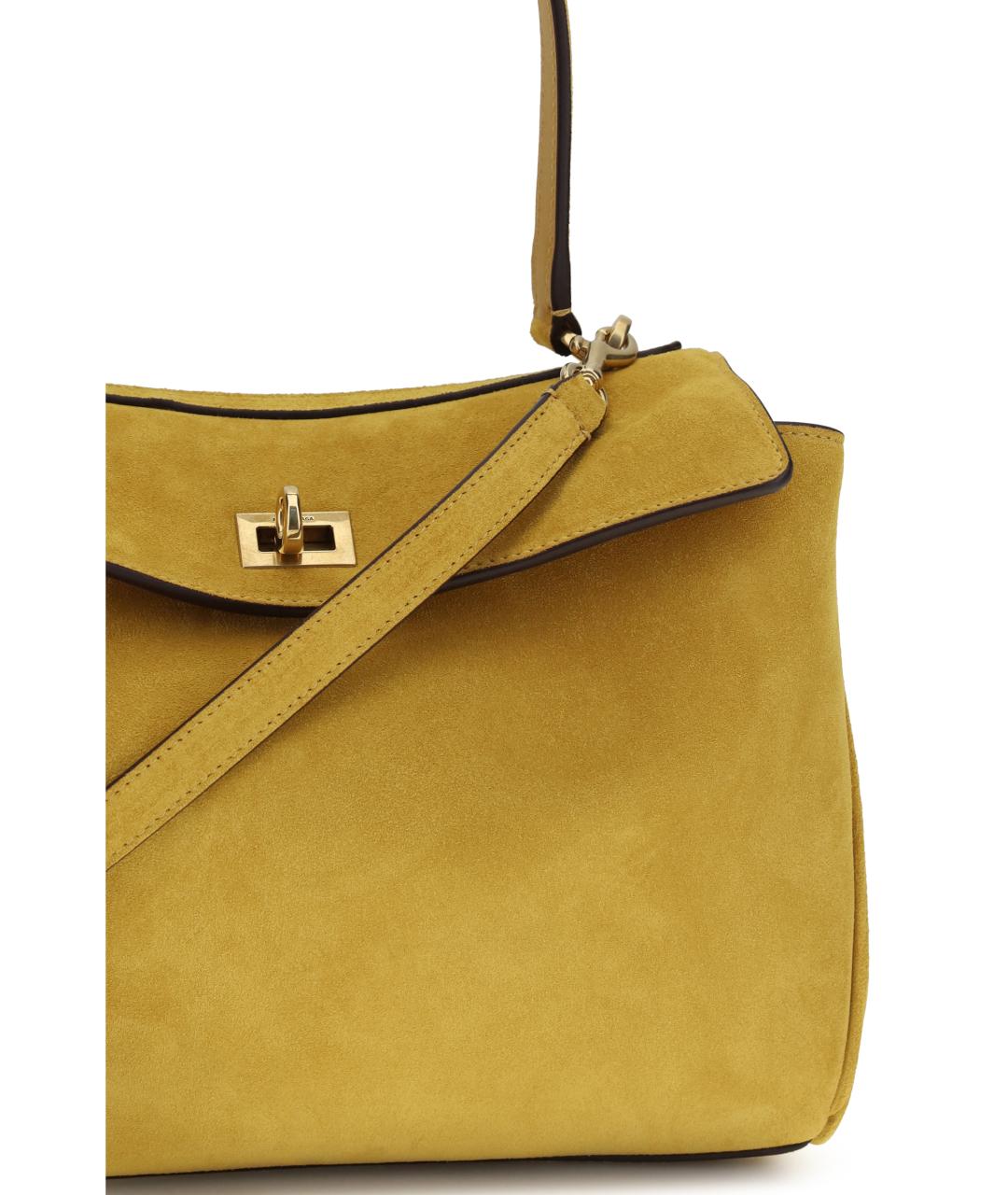 BALENCIAGA Горчичная кожаная сумка тоут, фото 4