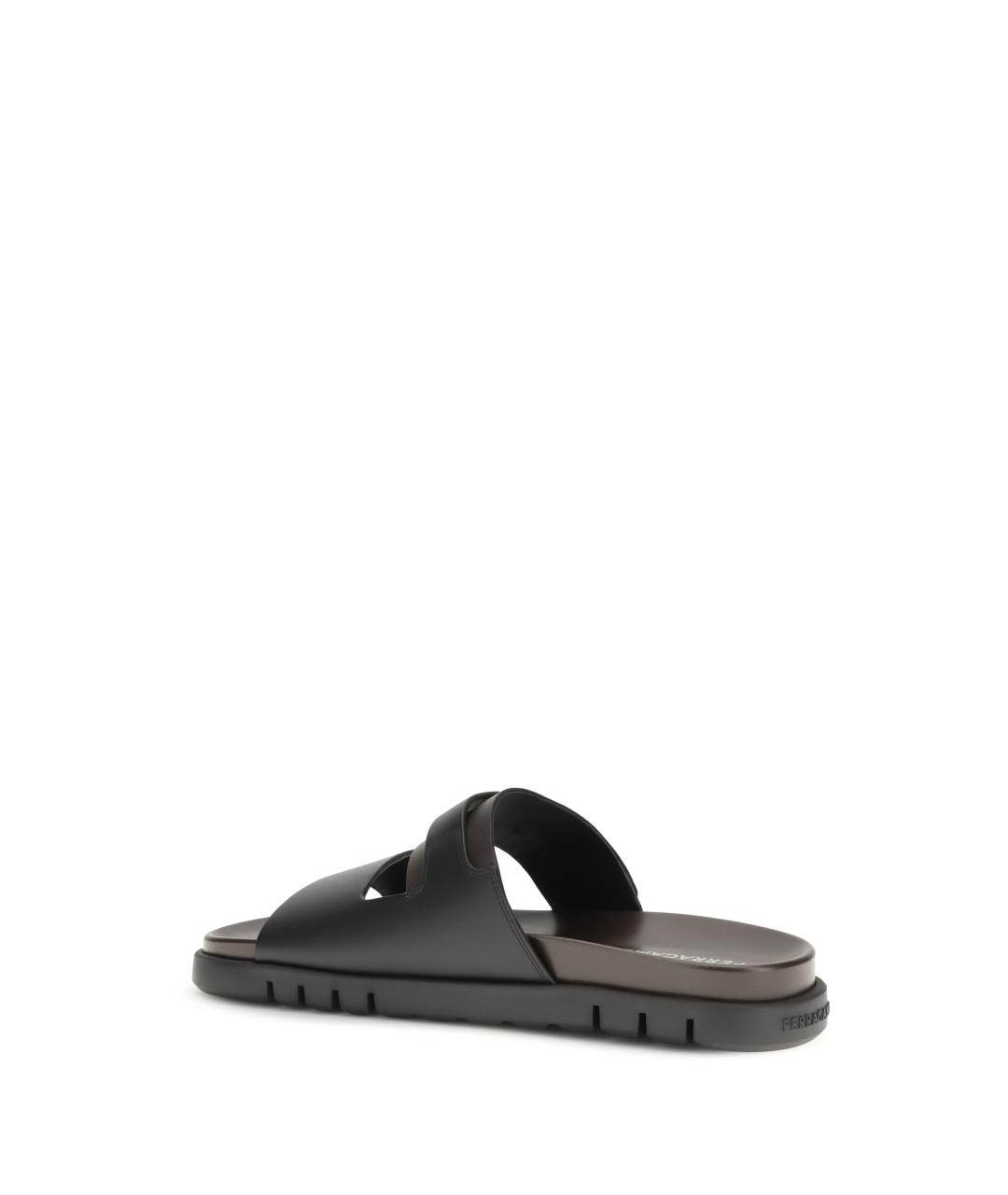 FERRAGAMO Черные кожаные сандалии, фото 3