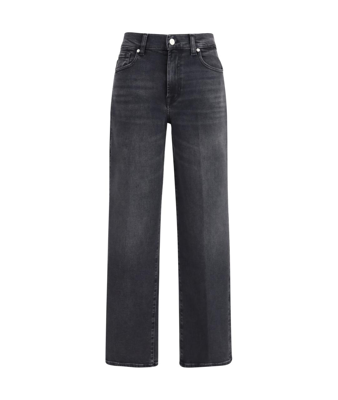 7 FOR ALL MANKIND Черные хлопко-лиоцелловые прямые джинсы, фото 1