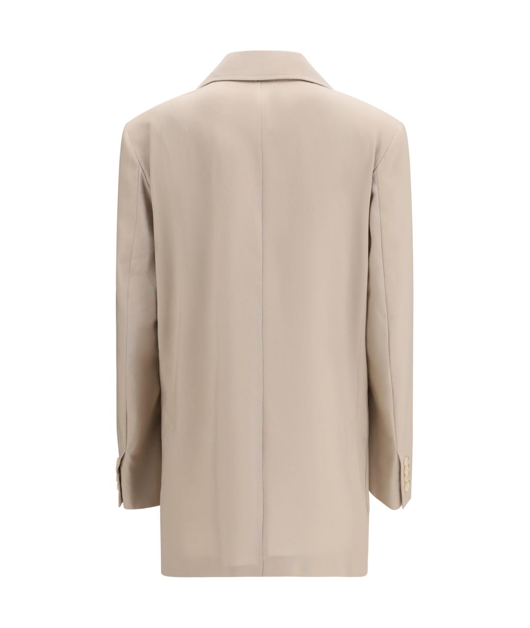 MAX MARA Бежевый шерстяной жакет/пиджак, фото 2