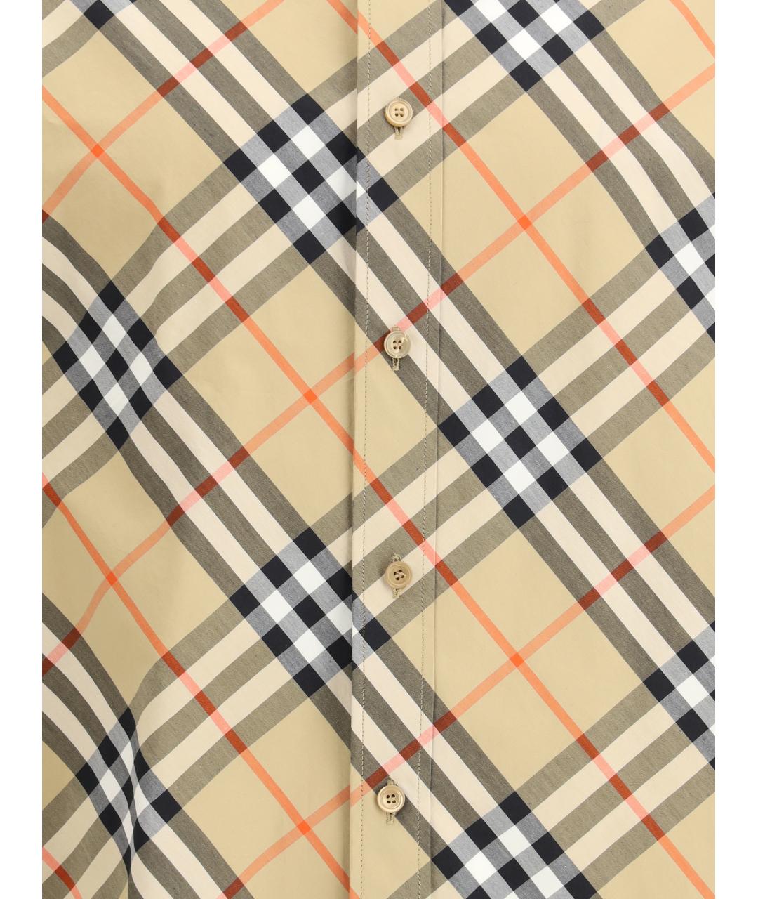 BURBERRY Бежевая хлопковая кэжуал рубашка, фото 3