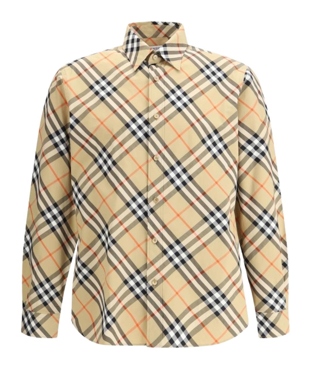 BURBERRY Бежевая хлопковая кэжуал рубашка, фото 1