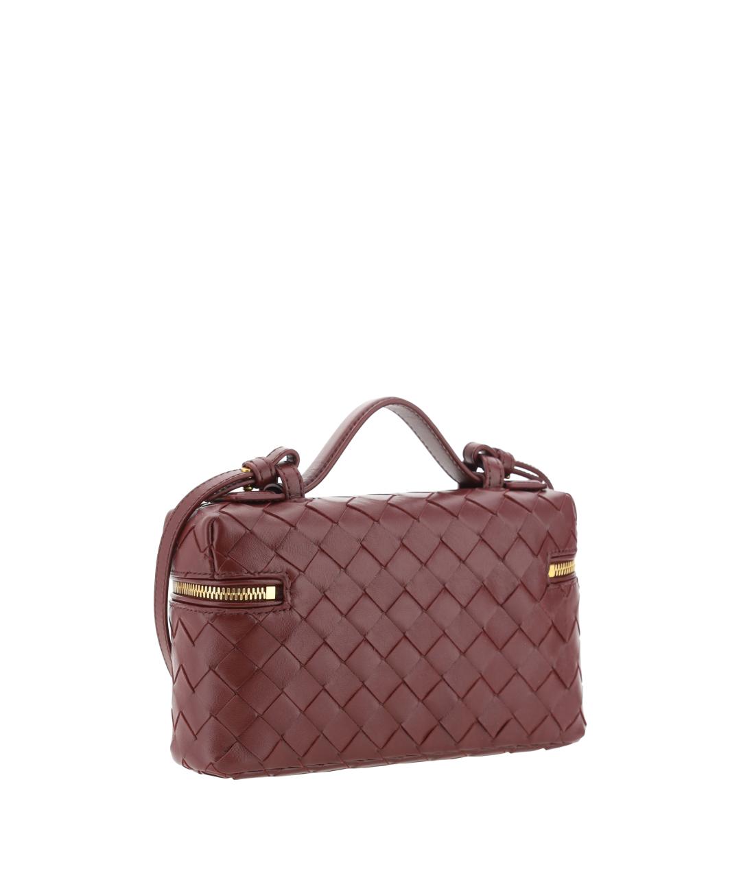 BOTTEGA VENETA Бордовая кожаная сумка через плечо, фото 3