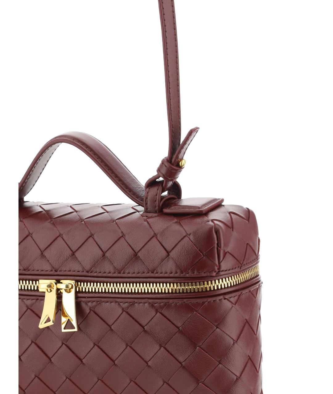 BOTTEGA VENETA Бордовая кожаная сумка через плечо, фото 4