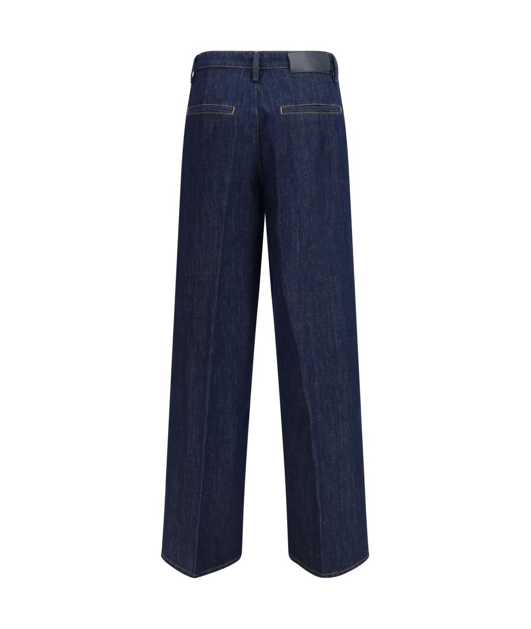 7 FOR ALL MANKIND Темно-синие хлопко-леновые прямые джинсы, фото 2
