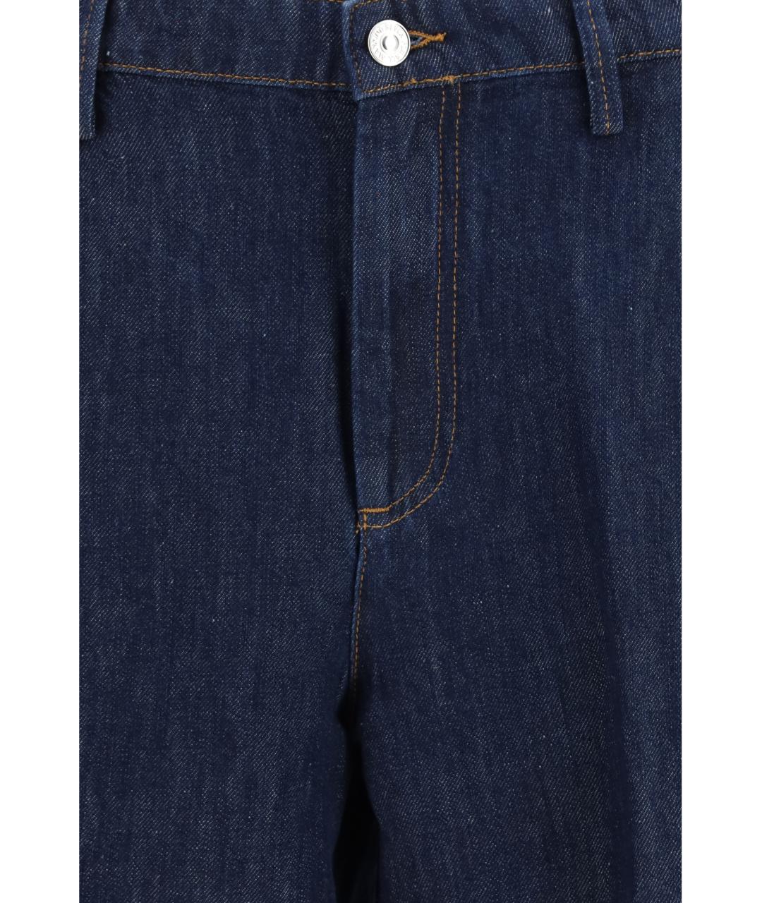 7 FOR ALL MANKIND Темно-синие хлопко-леновые прямые джинсы, фото 3