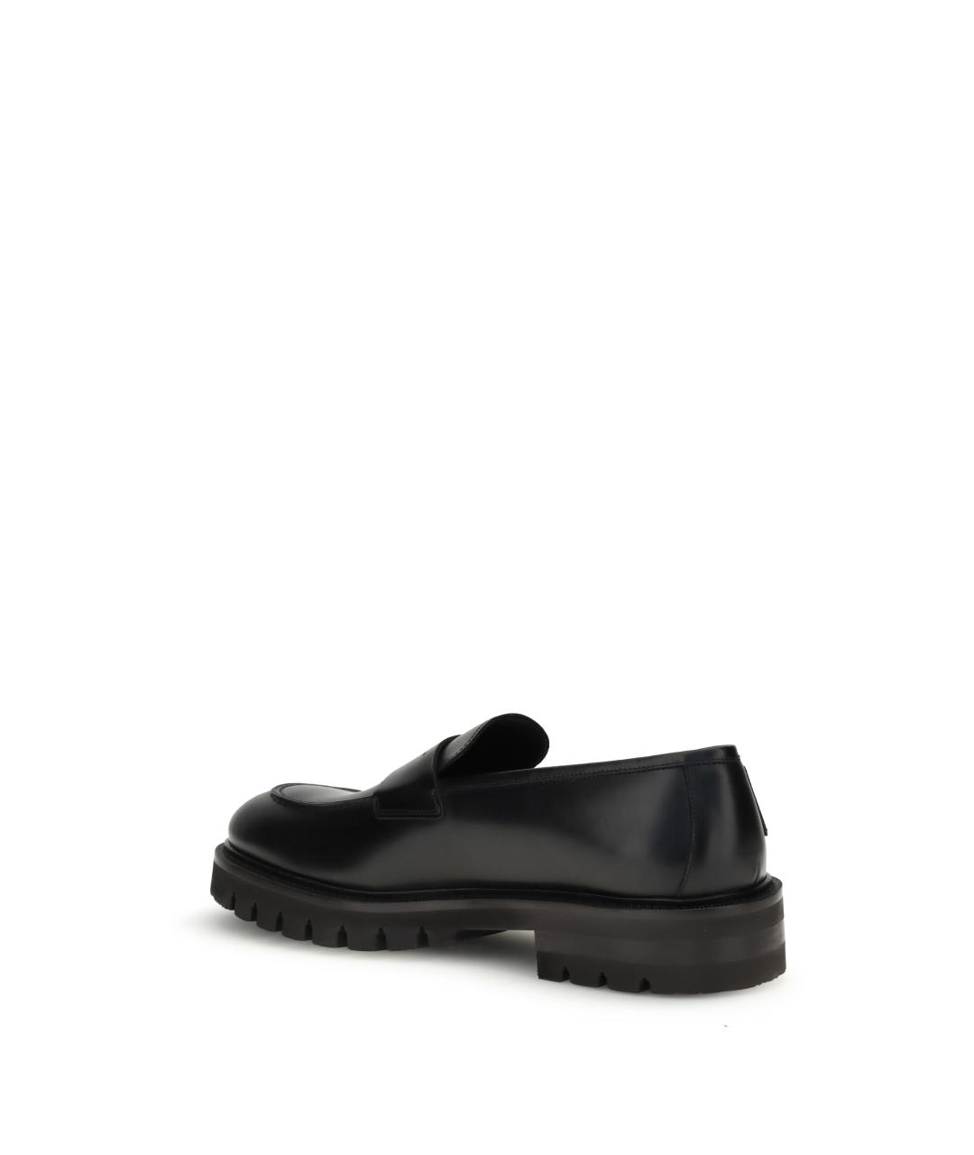 FERRAGAMO Черные кожаные лоферы, фото 3