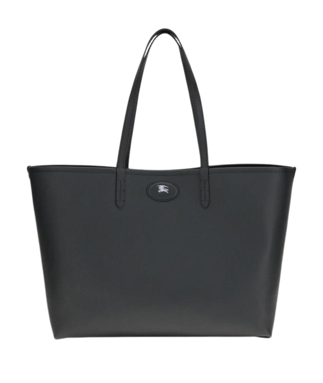 BURBERRY Черная кожаная сумка тоут, фото 1