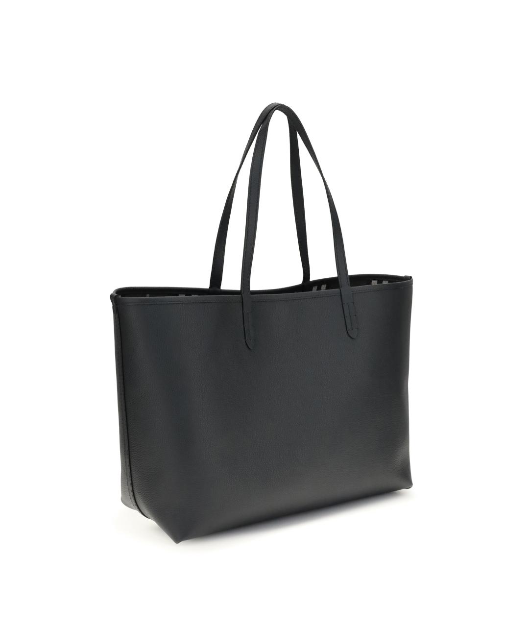 BURBERRY Черная кожаная сумка тоут, фото 3