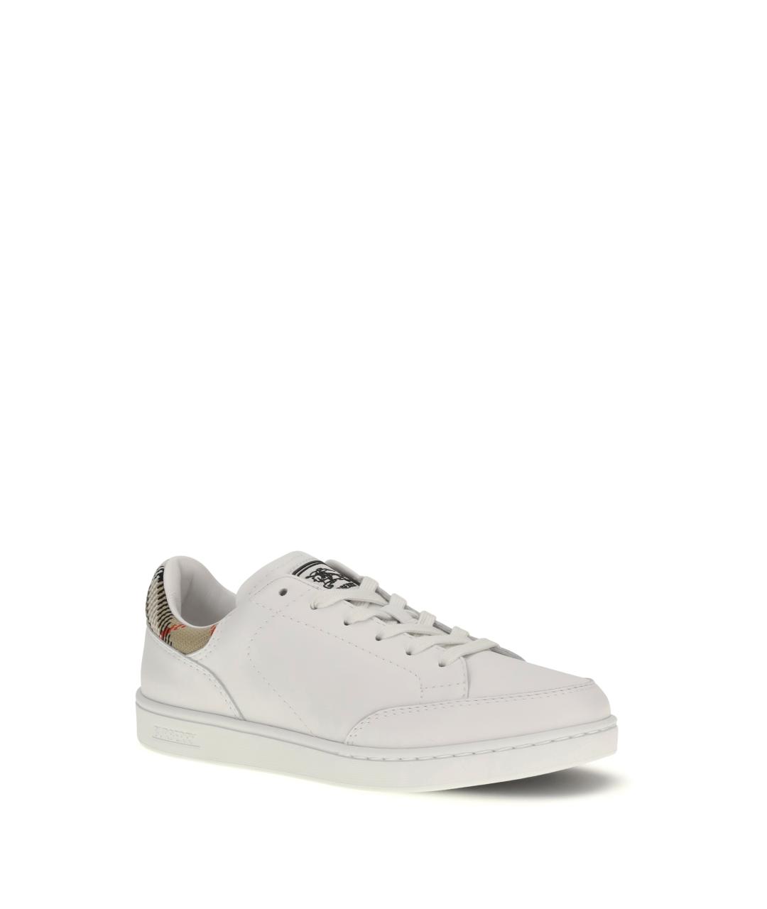 BURBERRY Белые кожаные кроссовки, фото 2