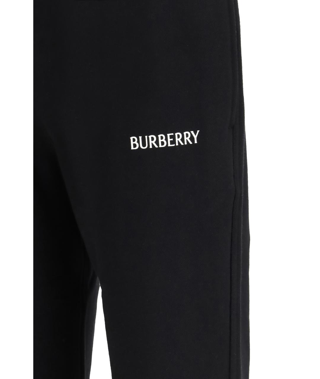 BURBERRY Черные хлопковые повседневные брюки, фото 3