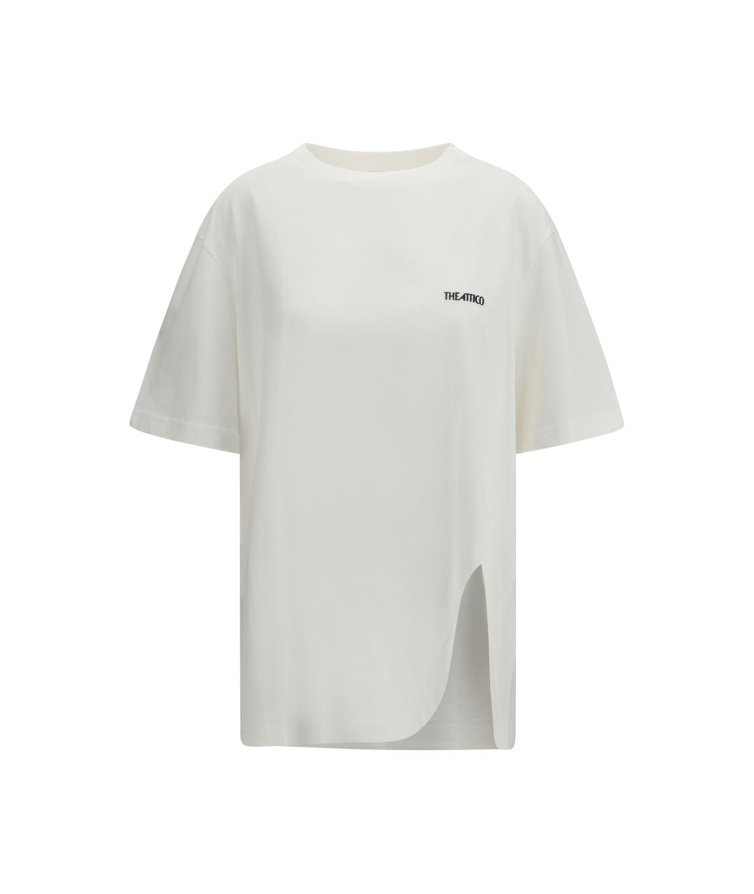 THE ATTICO Белая хлопковая футболка, фото 4