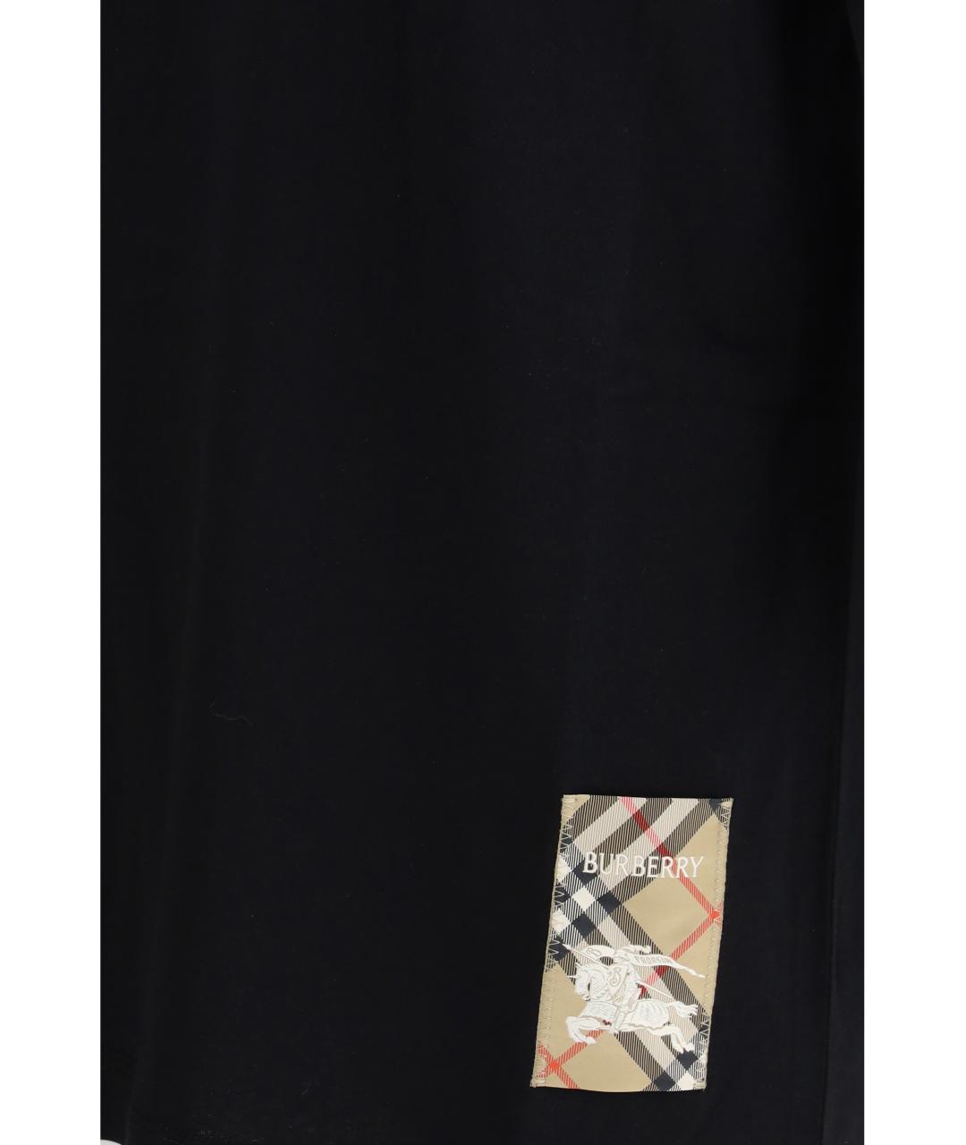 BURBERRY Черная хлопковая футболка, фото 3