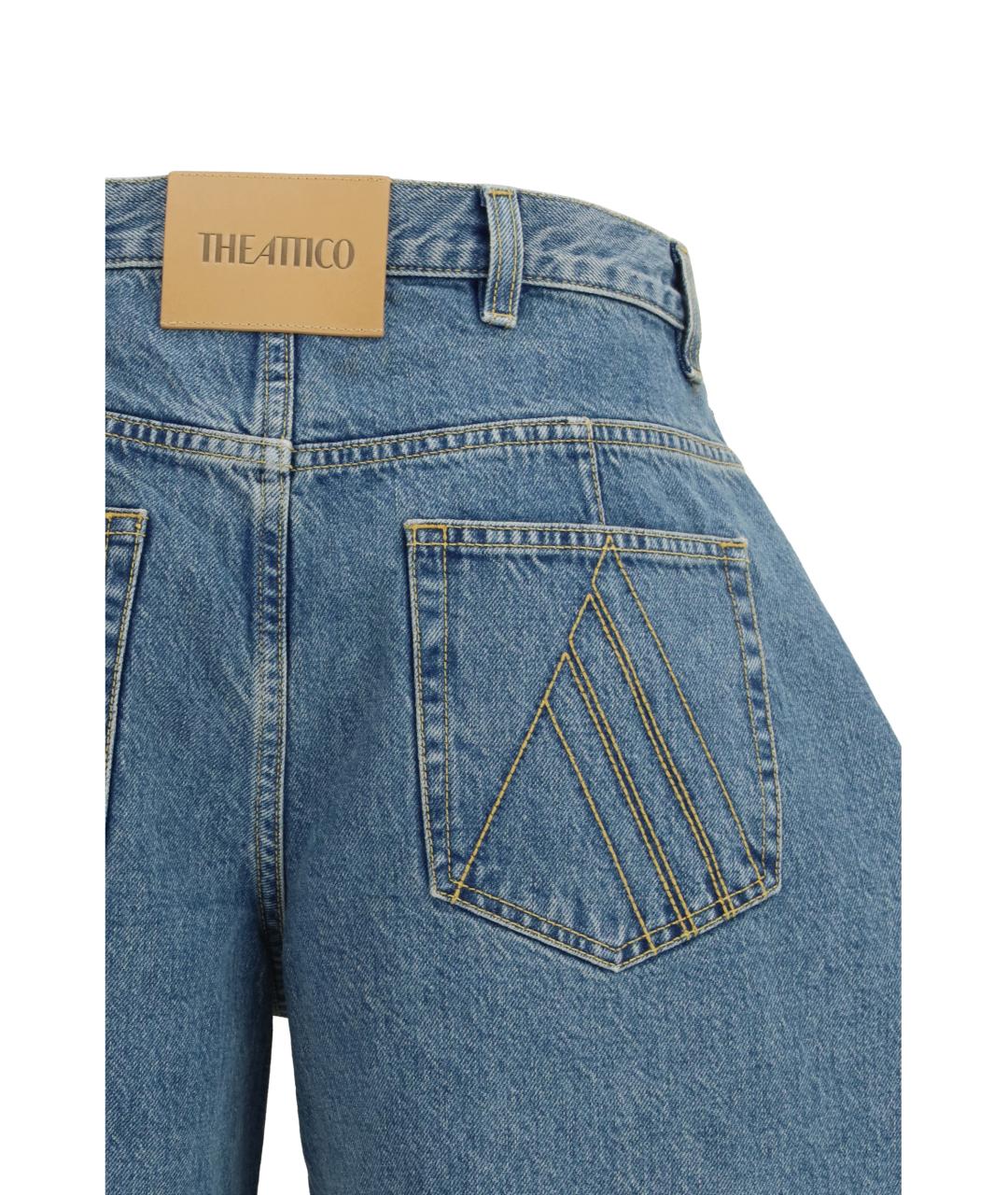 THE ATTICO Синие хлопковые прямые джинсы, фото 3