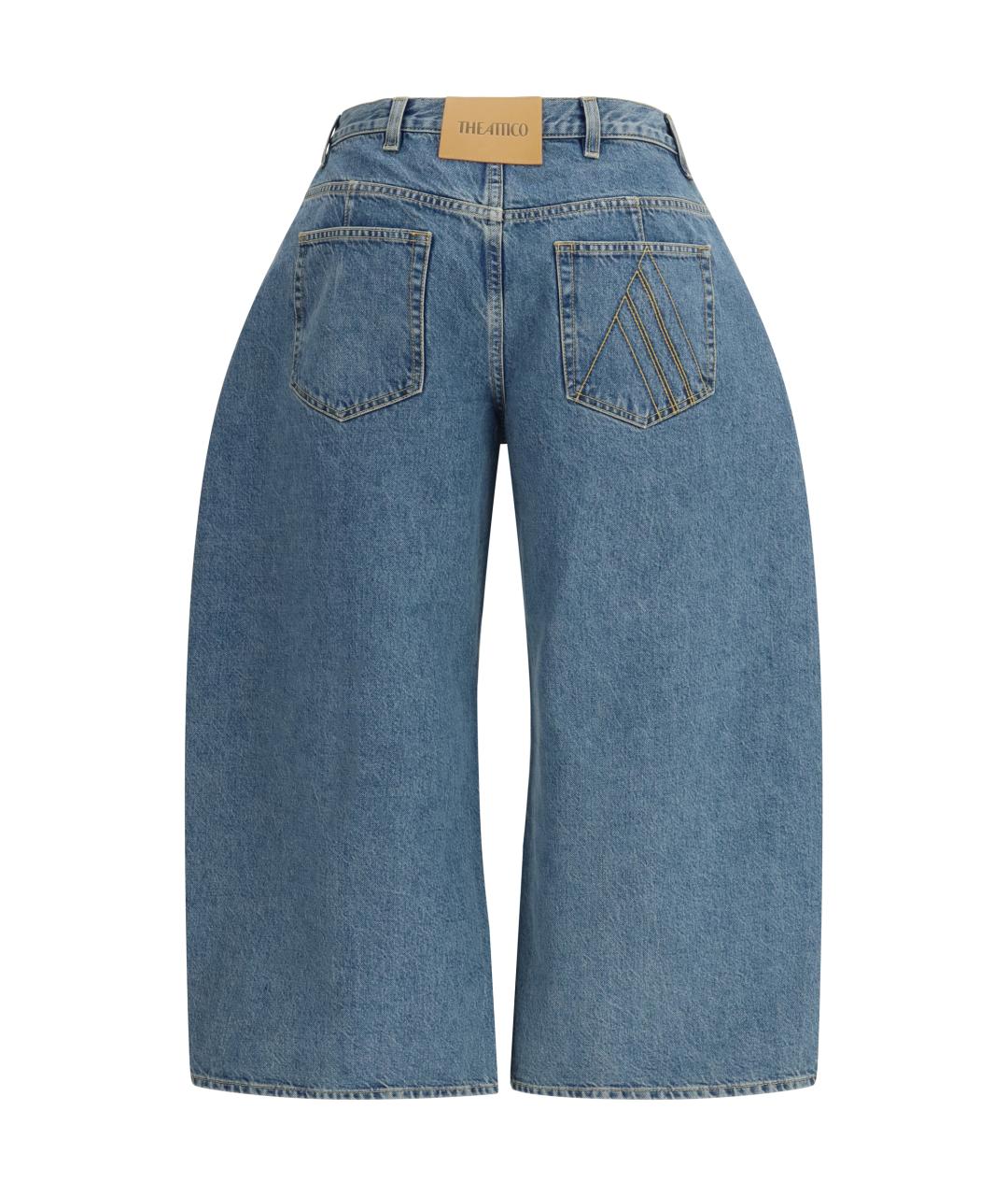 THE ATTICO Синие хлопковые прямые джинсы, фото 2