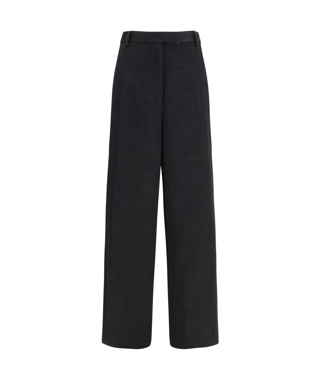 DRIES VAN NOTEN Черные вискозные прямые брюки, фото 1