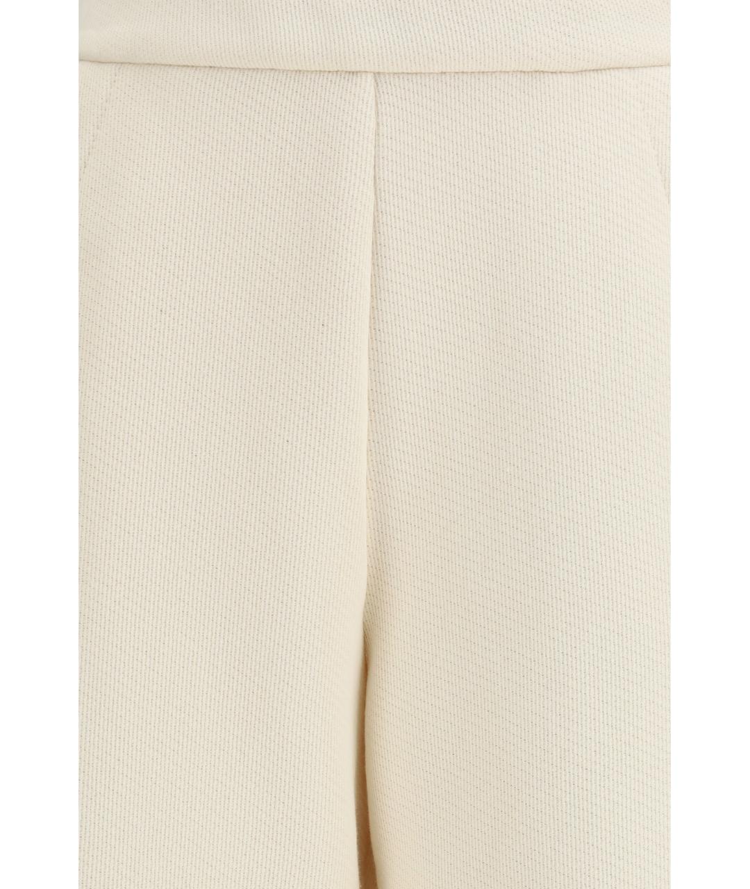 MAX MARA Бежевые хлопковые прямые брюки, фото 3