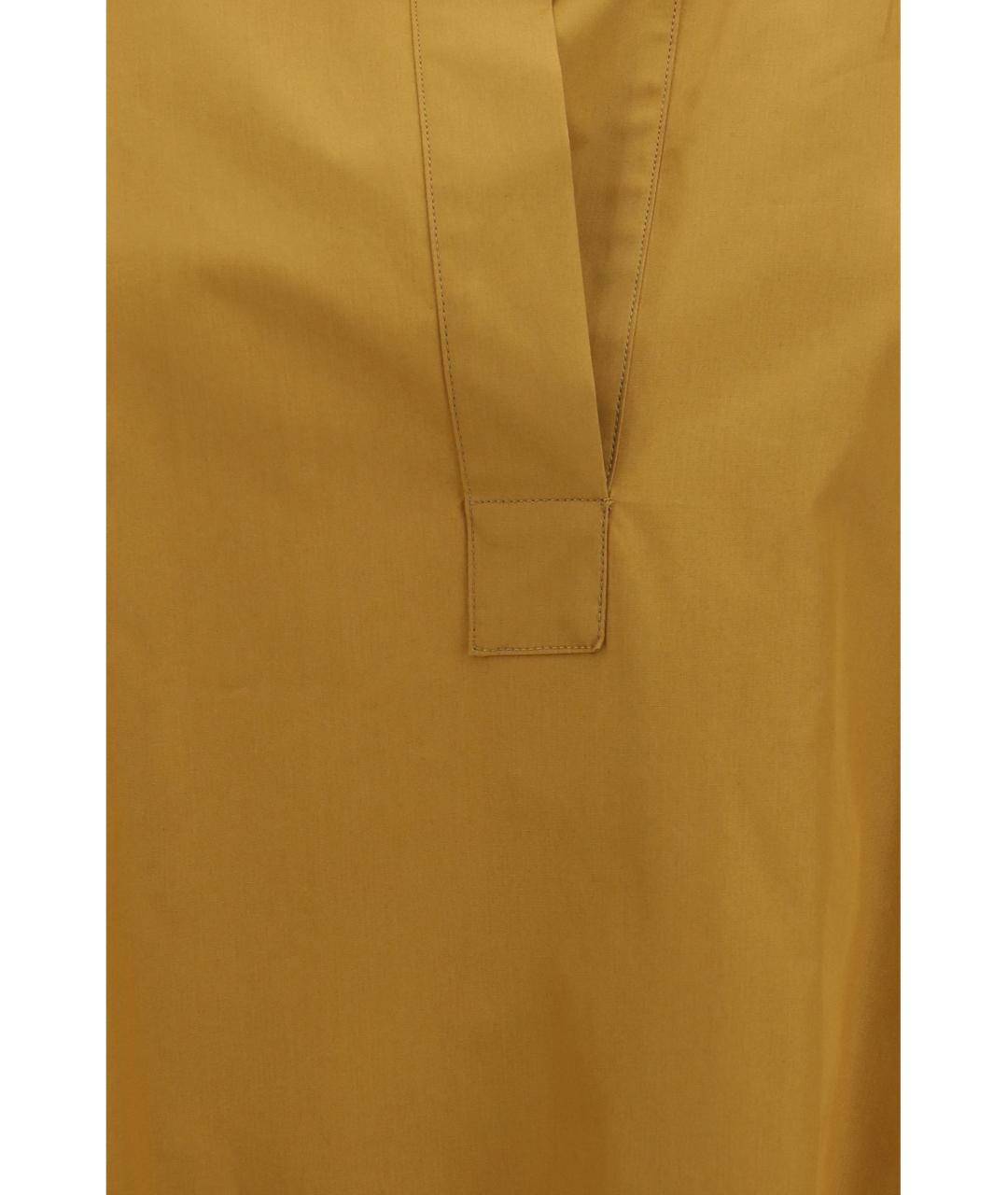 MAX MARA Коричневая хлопковая рубашка, фото 3