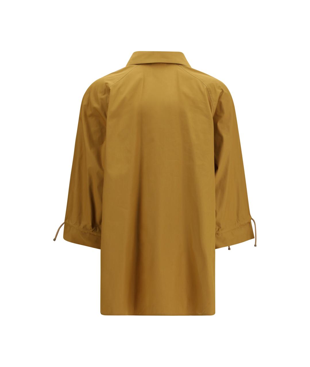 MAX MARA Коричневая хлопковая рубашка, фото 2