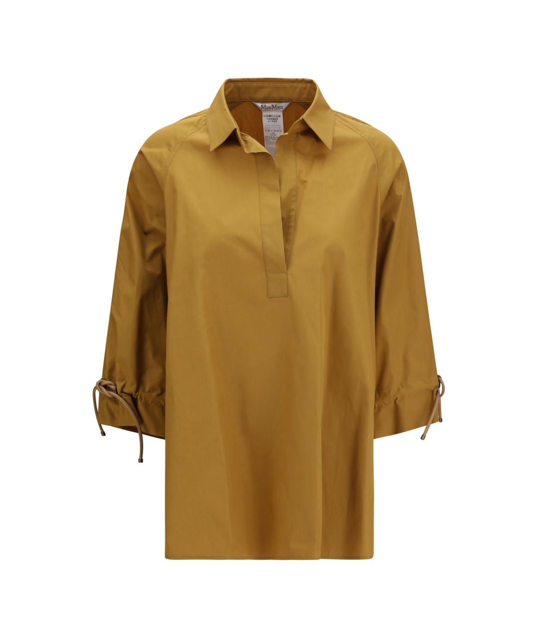 MAX MARA Коричневая хлопковая рубашка, фото 1