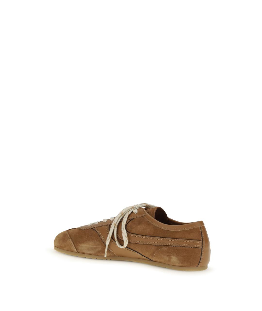 DRIES VAN NOTEN Коричневые замшевые низкие кроссовки / кеды, фото 3