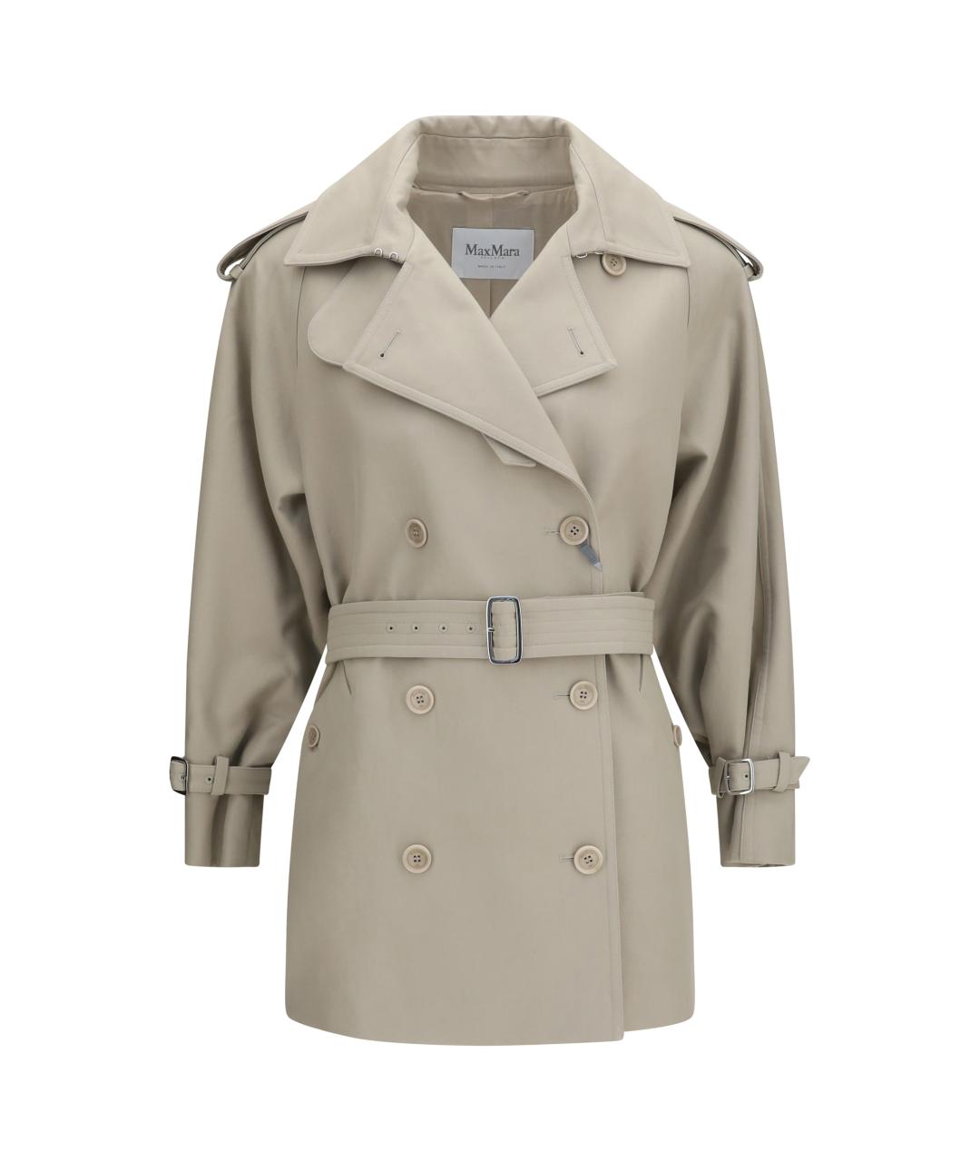 MAX MARA Бежевый хлопковый тренч/плащ, фото 1