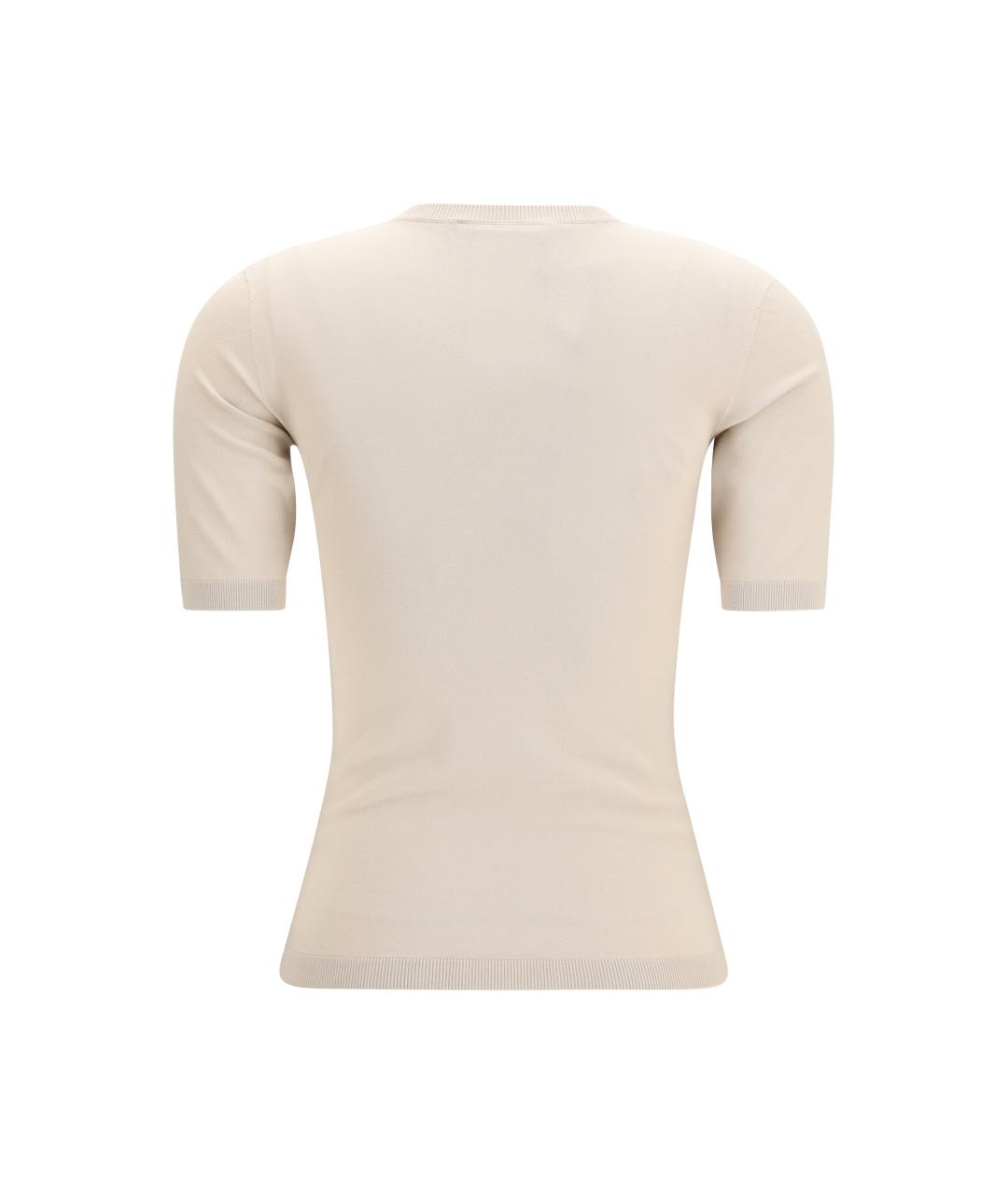 MAX MARA Бежевая вискозная футболка, фото 2