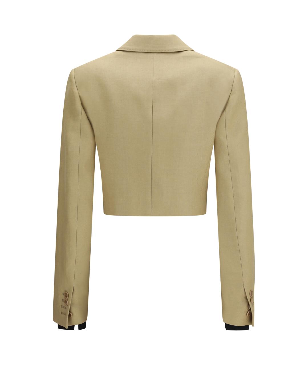 MAX MARA Бежевый льняной жакет/пиджак, фото 2