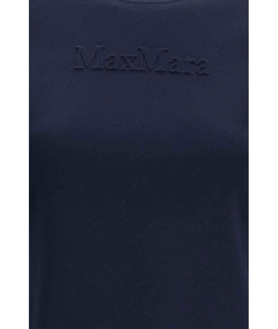 MAX MARA Темно-синяя вискозная футболка, фото 3
