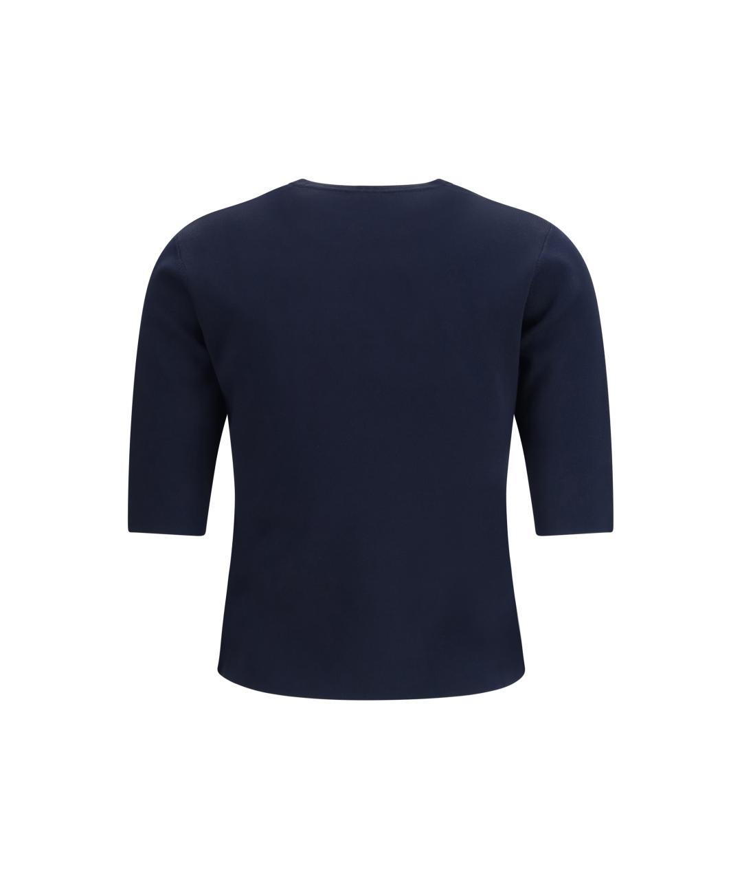 MAX MARA Темно-синяя вискозная футболка, фото 2