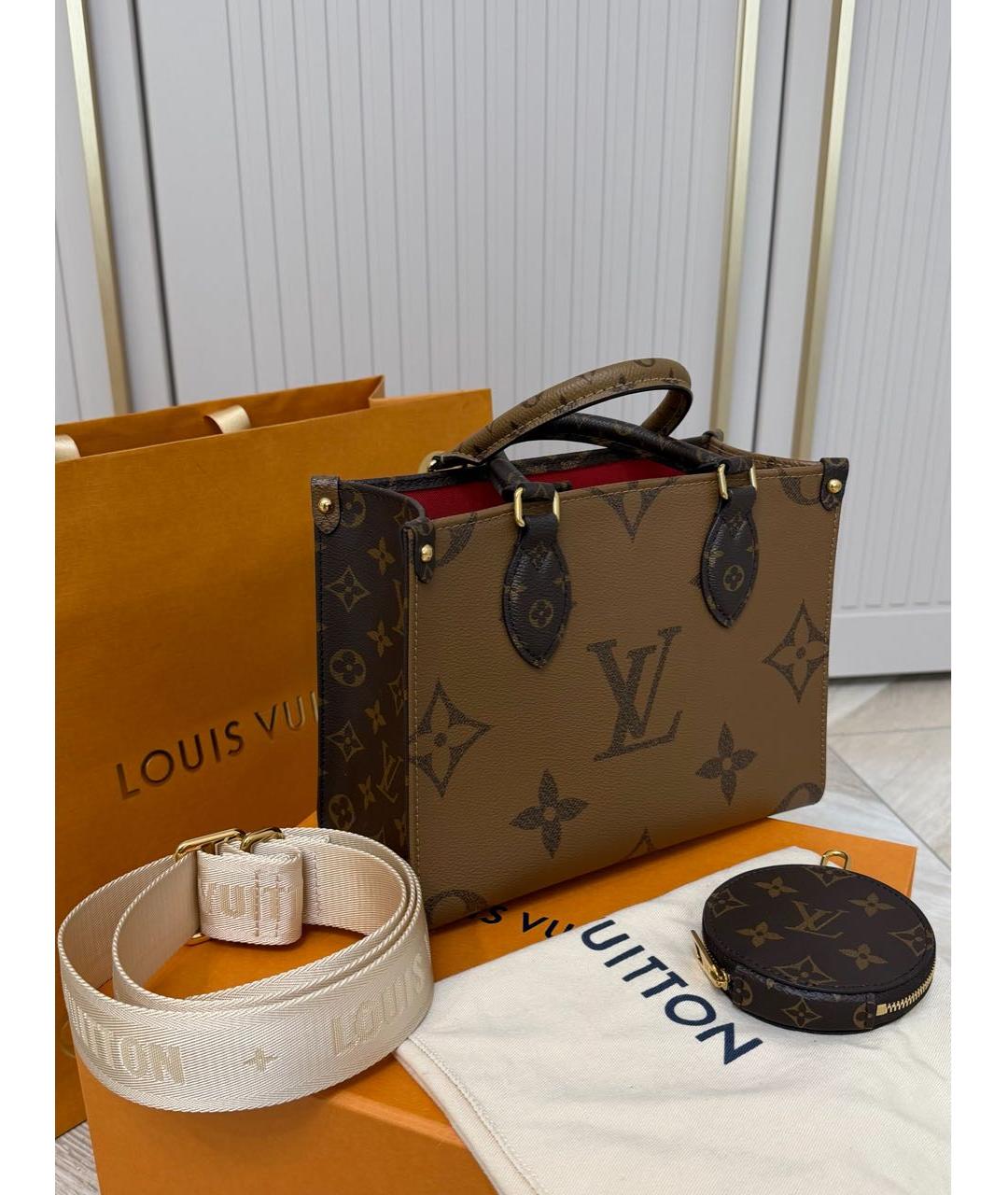 LOUIS VUITTON Коричневая сумка с короткими ручками, фото 2