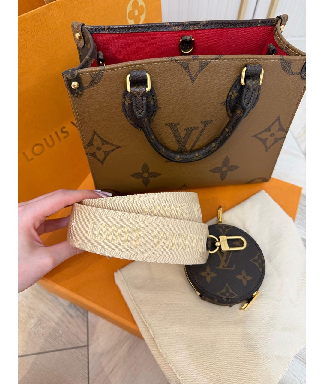 LOUIS VUITTON Коричневая сумка с короткими ручками, фото 6