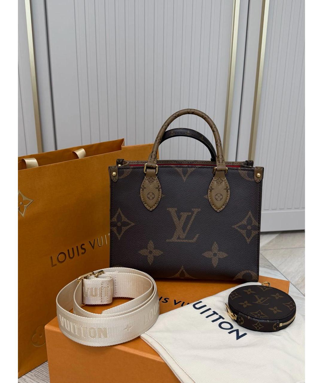 LOUIS VUITTON Коричневая сумка с короткими ручками, фото 3