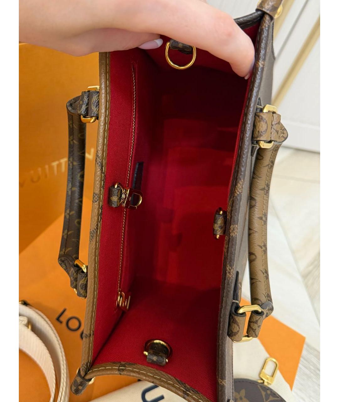 LOUIS VUITTON Коричневая сумка с короткими ручками, фото 4