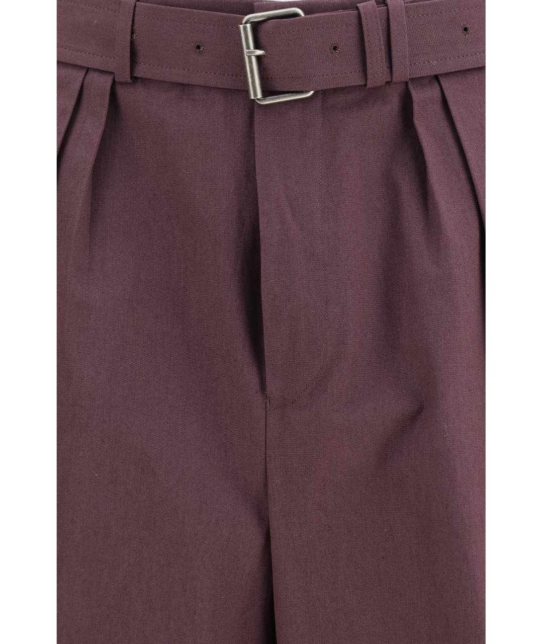 DRIES VAN NOTEN Бордовые хлопковые шорты, фото 3