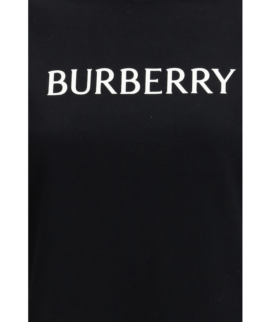 BURBERRY Черная хлопковая футболка, фото 3