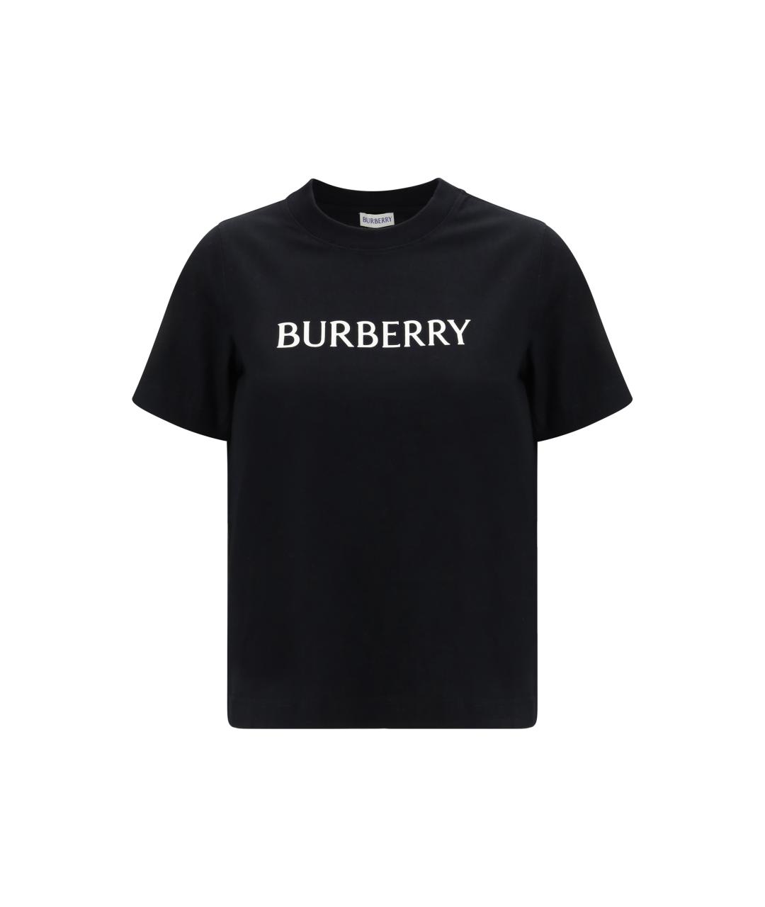 BURBERRY Черная хлопковая футболка, фото 4