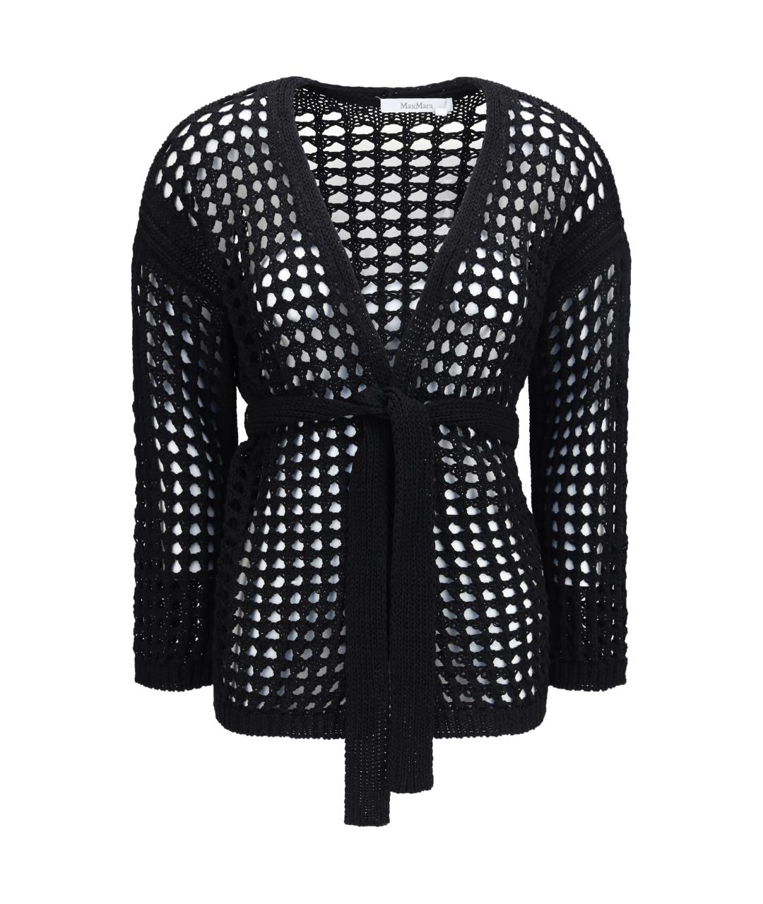 MAX MARA Черный хлопковый кардиган, фото 1