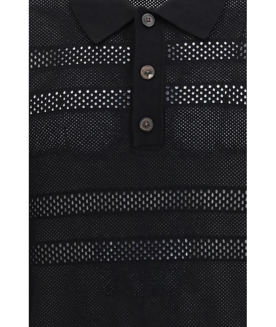 DRIES VAN NOTEN Черное поло с коротким рукавом, фото 3