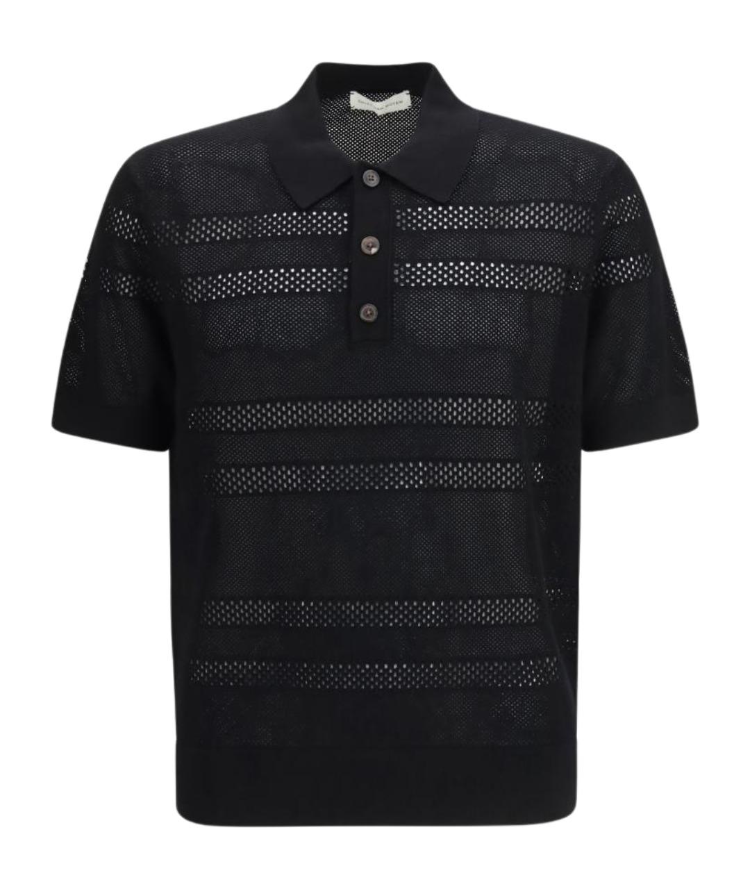 DRIES VAN NOTEN Черное поло с коротким рукавом, фото 1