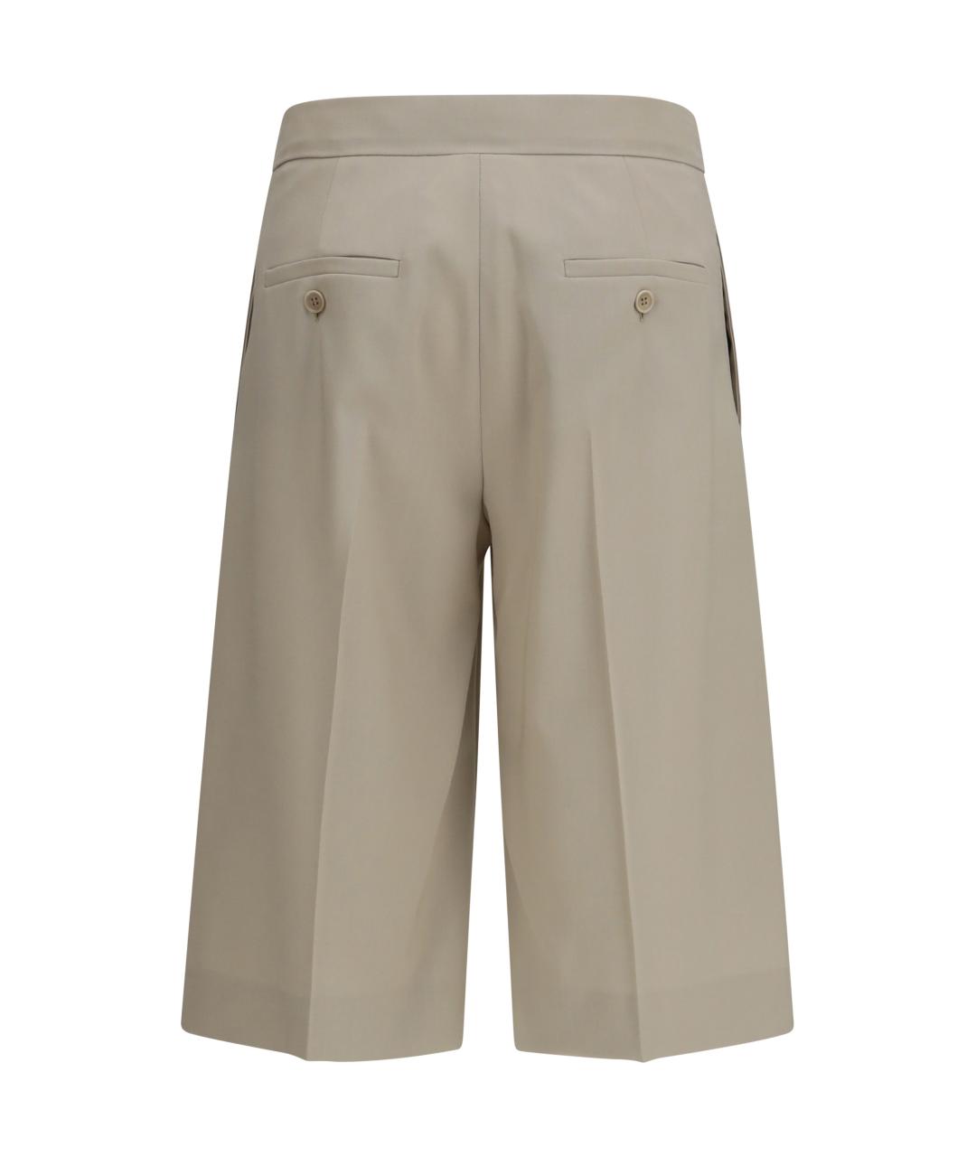 MAX MARA Бежевые шерстяные шорты, фото 2