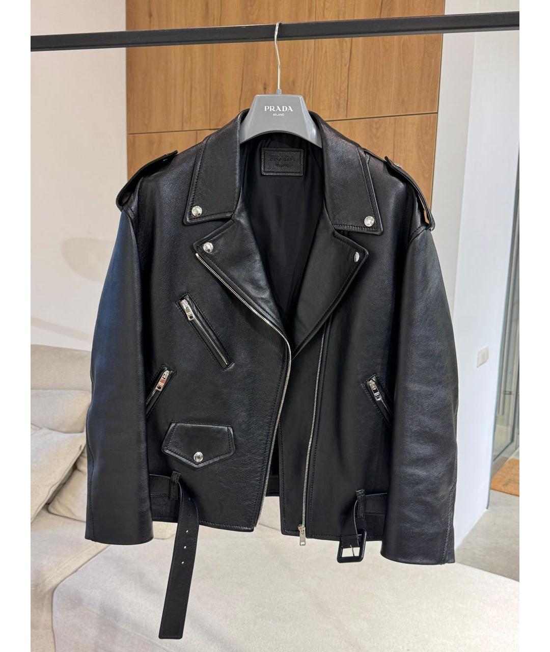 PRADA Черная кожаная куртка, фото 7