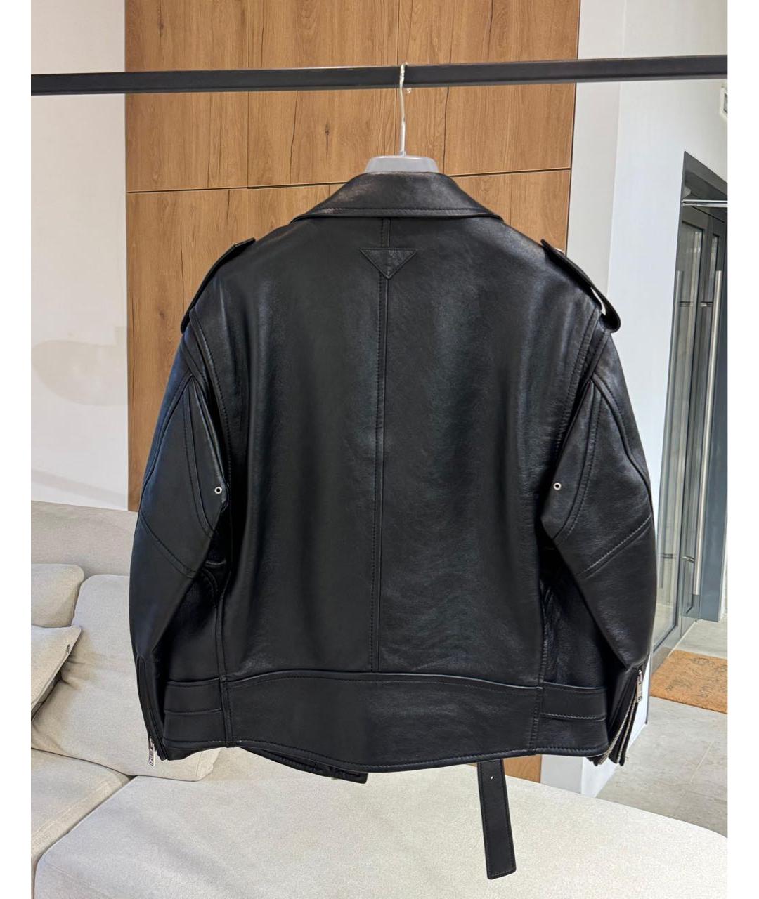 PRADA Черная кожаная куртка, фото 2