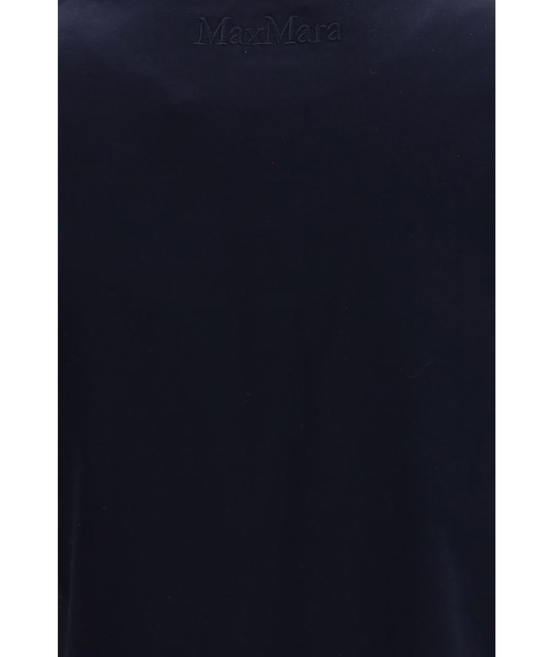 MAX MARA Темно-синяя хлопковая футболка, фото 3