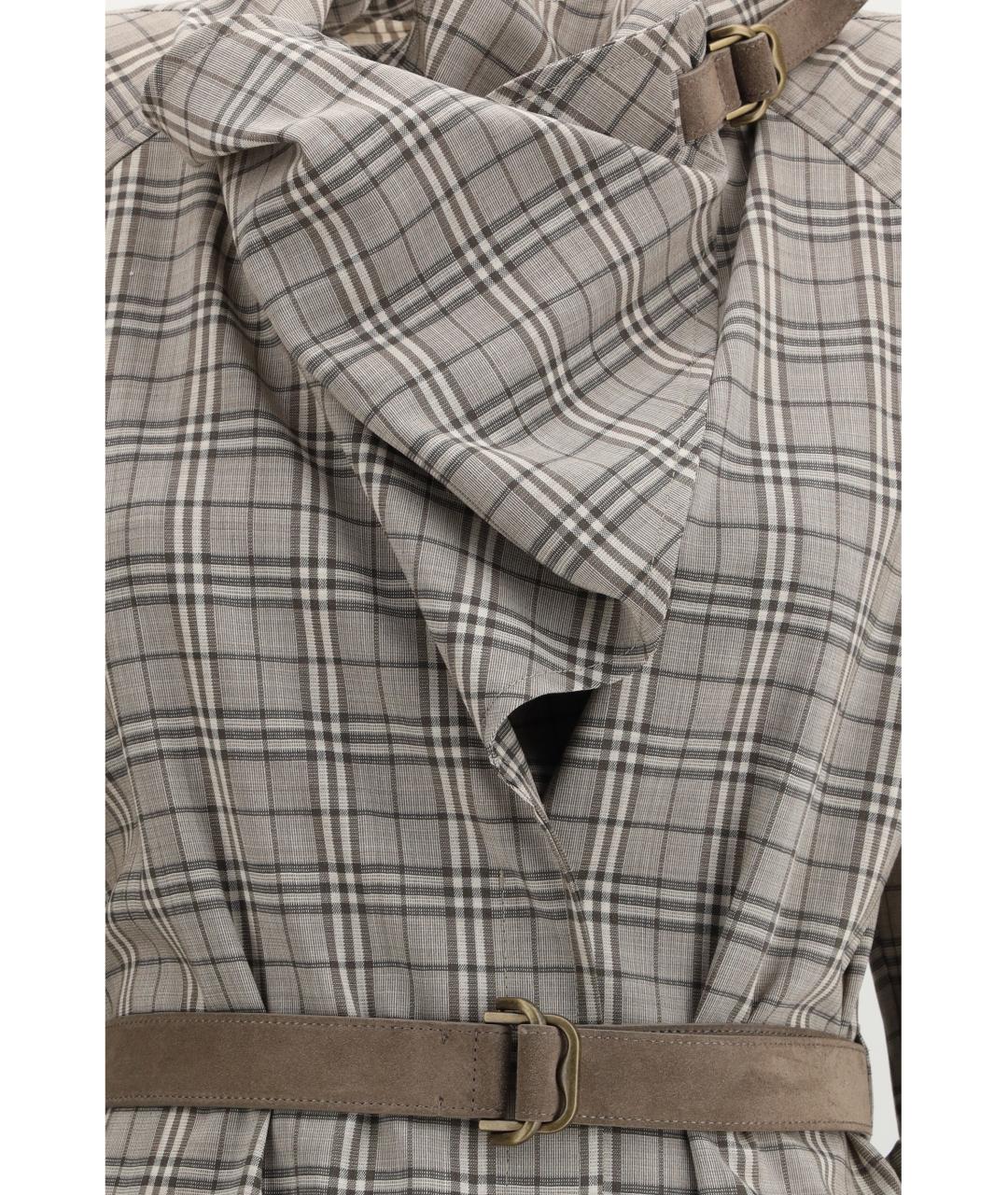 BURBERRY Серое шерстяное повседневное платье, фото 3