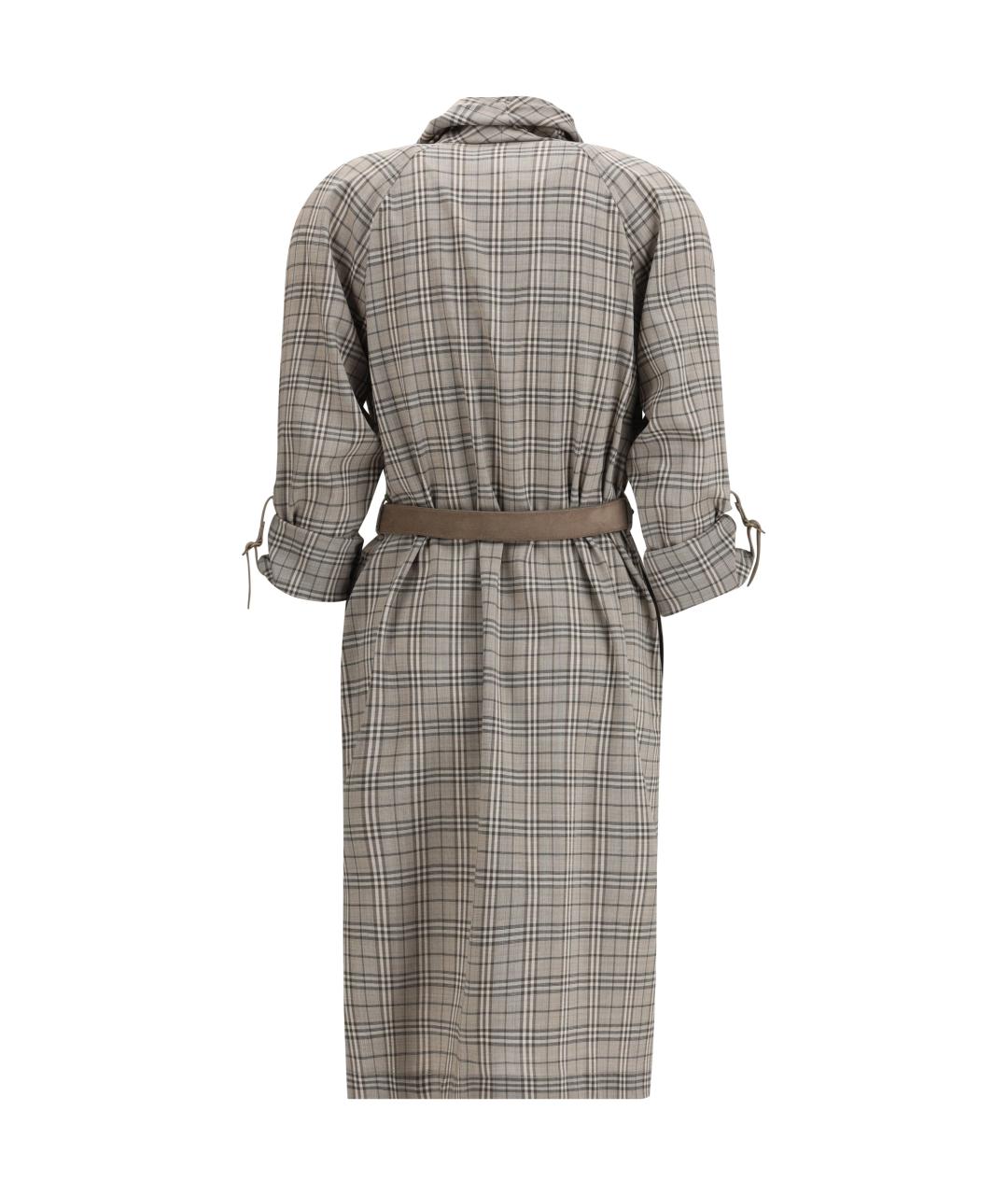 BURBERRY Серое шерстяное повседневное платье, фото 2