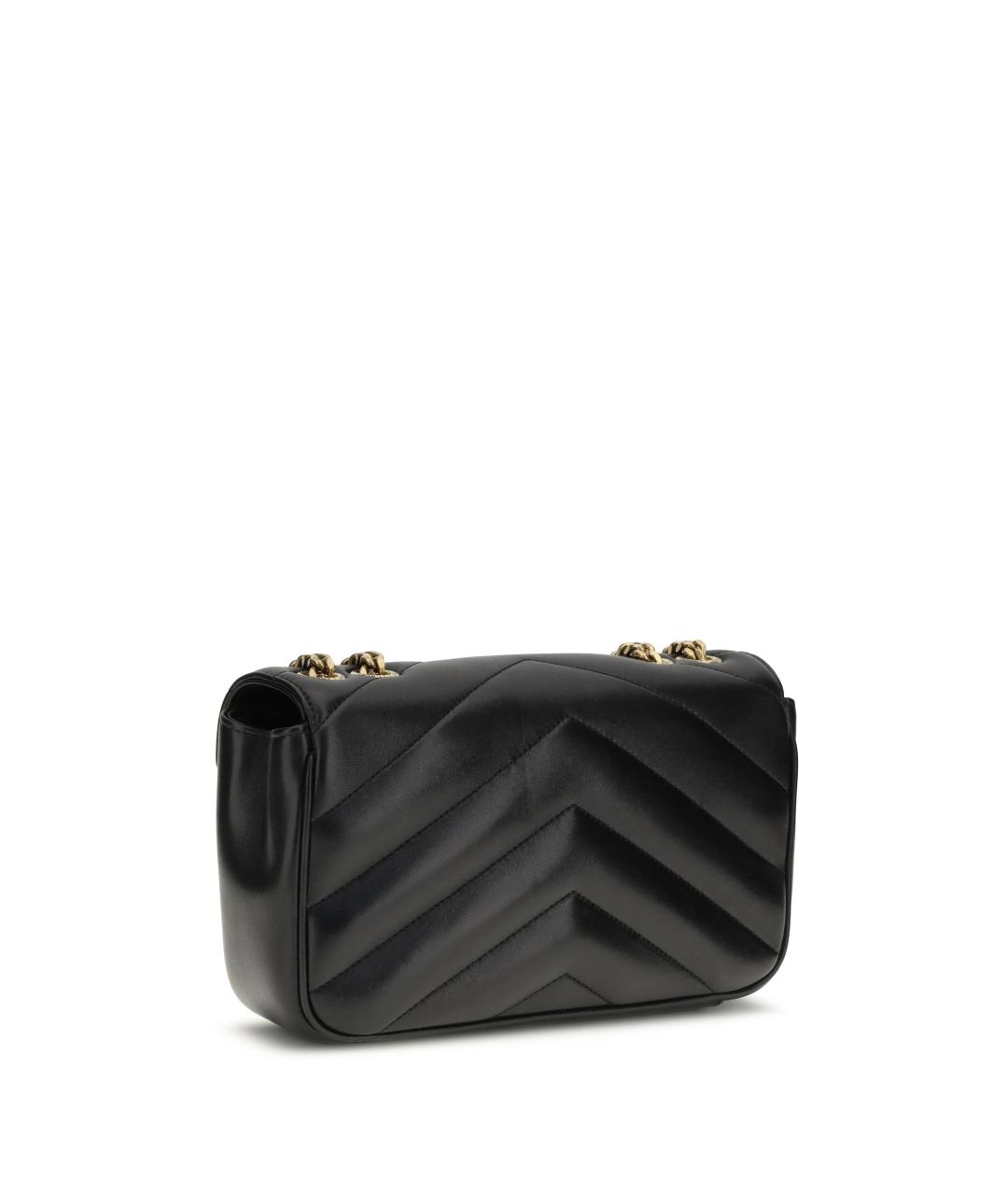 SAINT LAURENT Черная кожаная сумка через плечо, фото 3