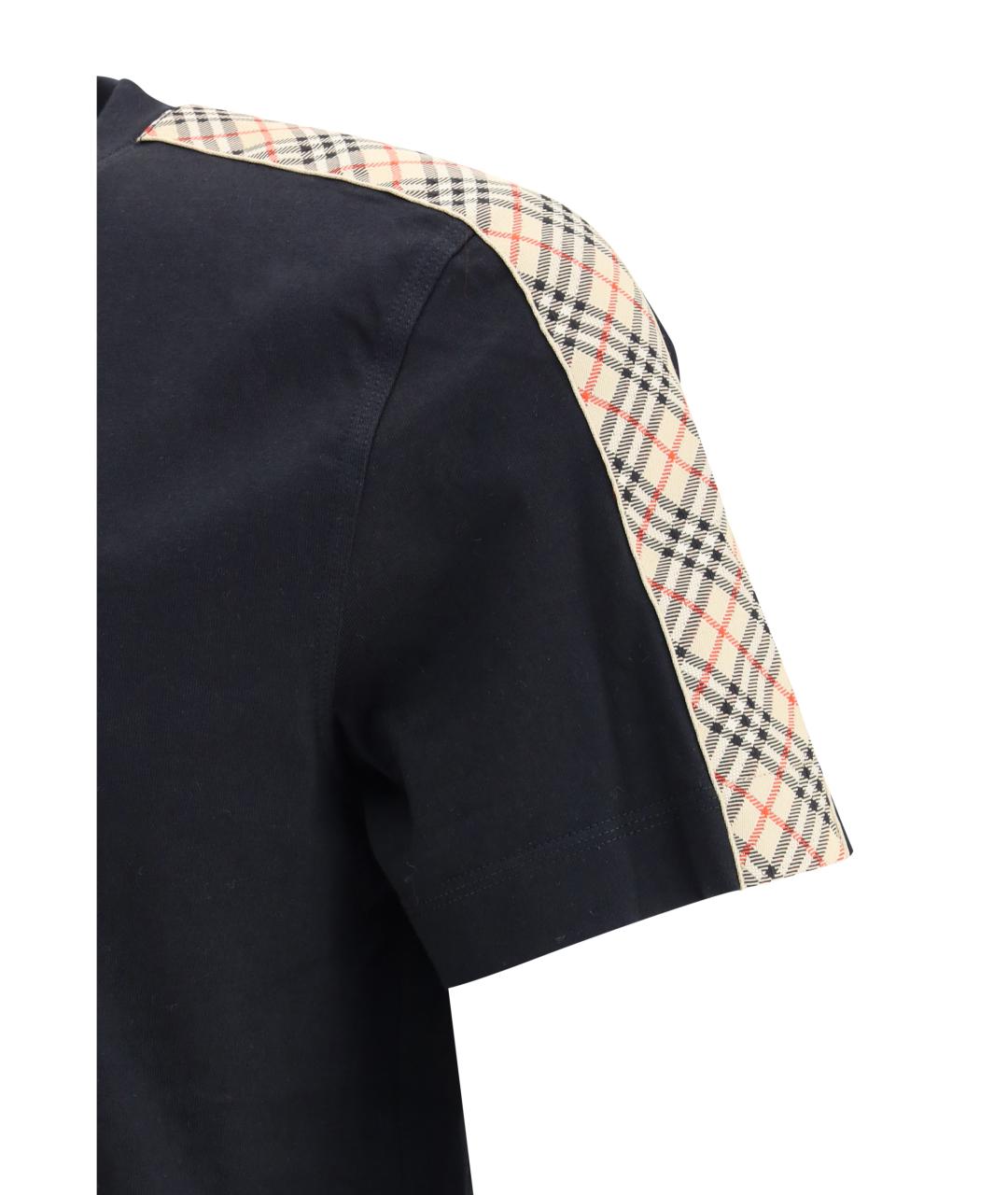 BURBERRY Черная хлопковая футболка, фото 3